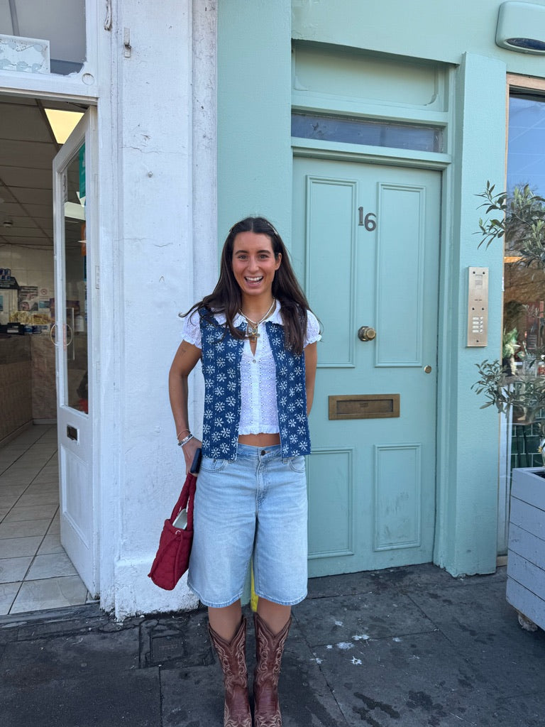 Indigo Flower Waistcoat