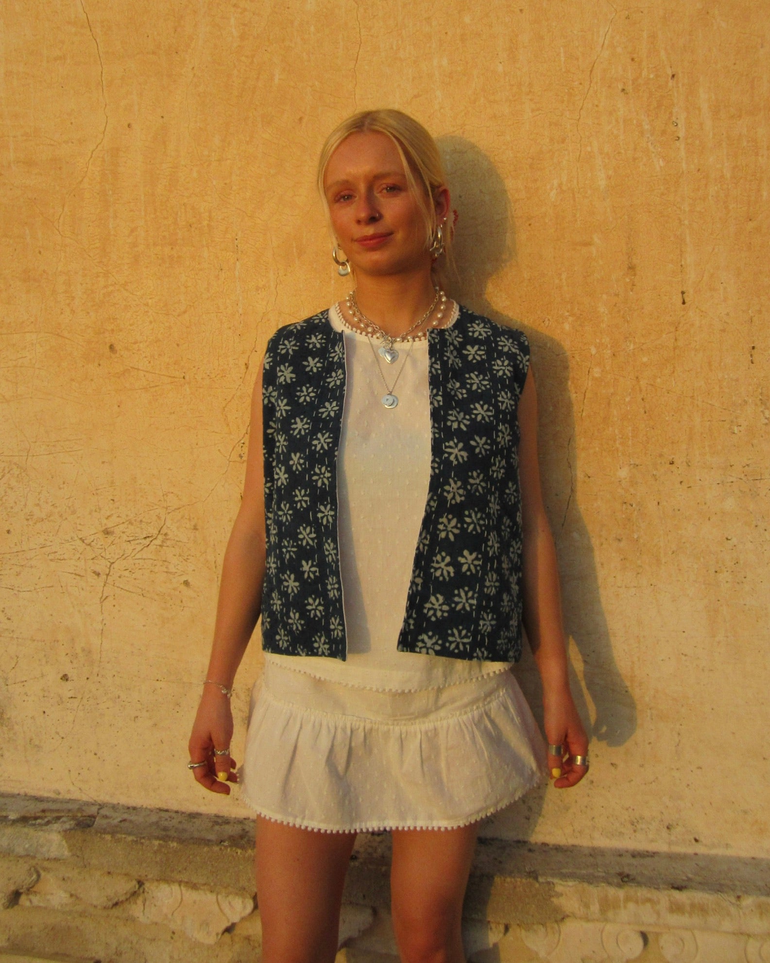 Indigo Flower Waistcoat