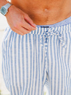 Handloom Trousers - Blue Stripe
