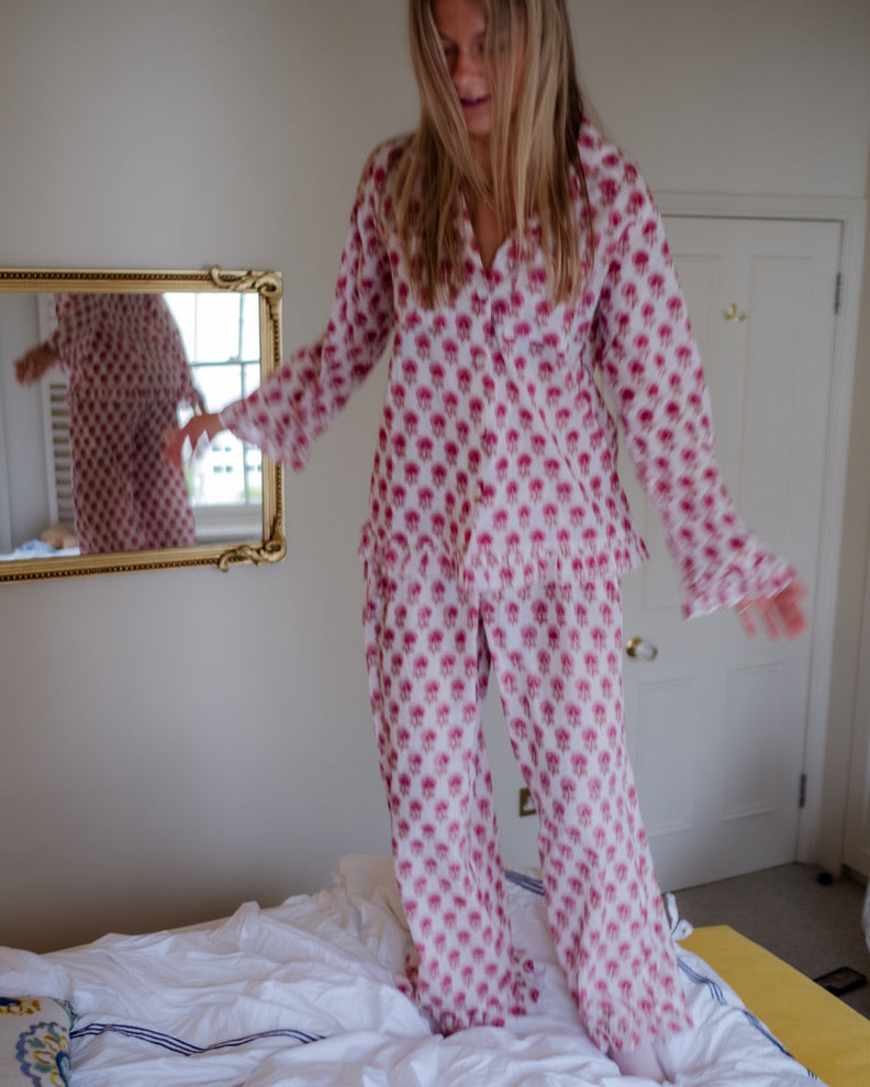 The Bella Pyjama Long Sleeve Bottoms - Pink