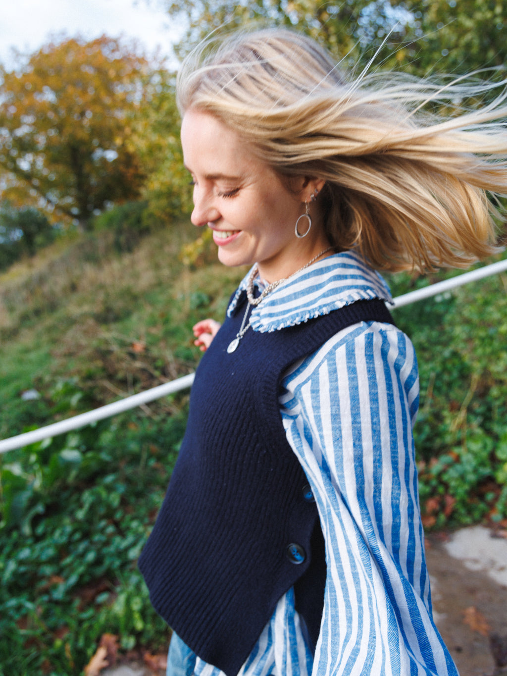 The Claire Shirt - Blue Stripe