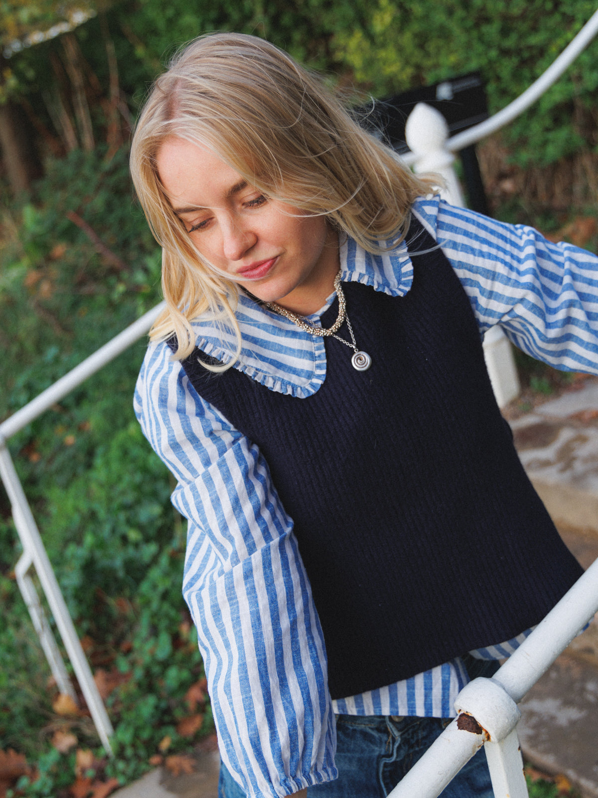 The Claire Shirt - Blue Stripe
