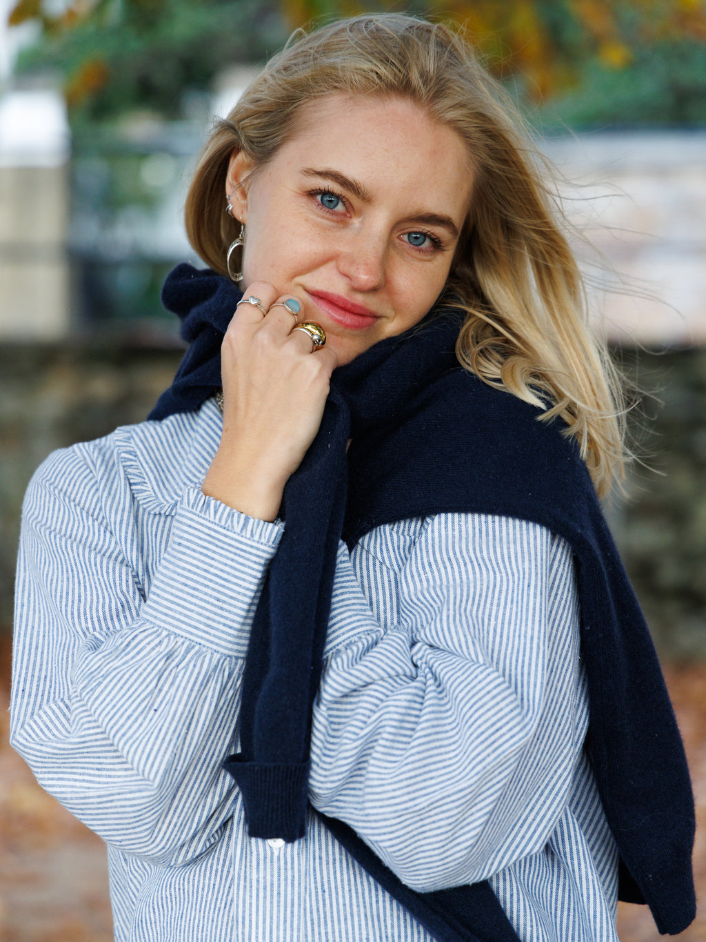 The Delilah Shirt - Blue Pinstripe