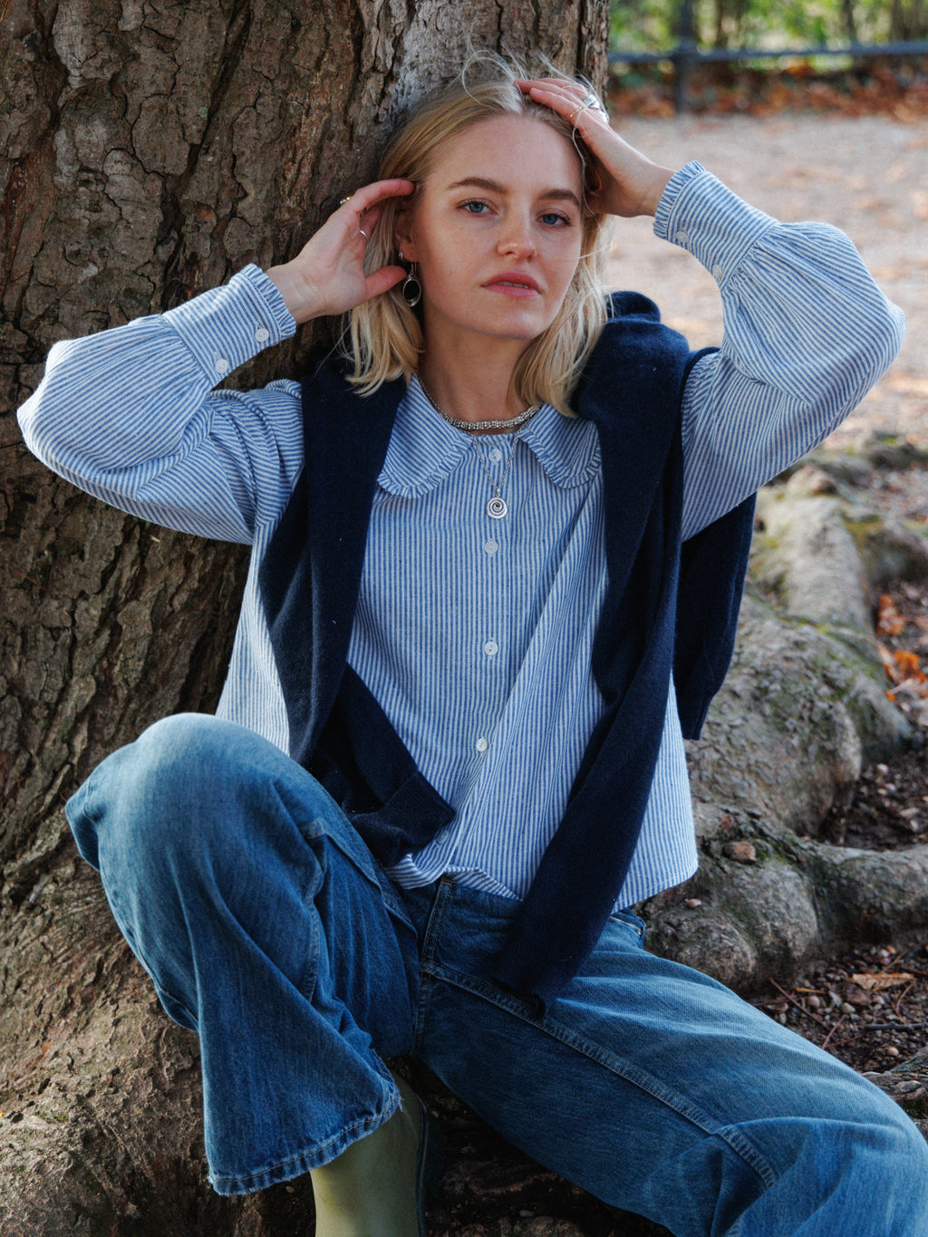 The Delilah Shirt - Blue Pinstripe