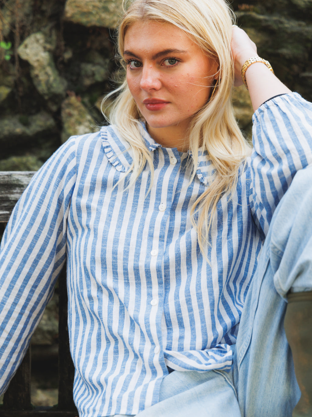 The Claire Shirt - Blue Stripe