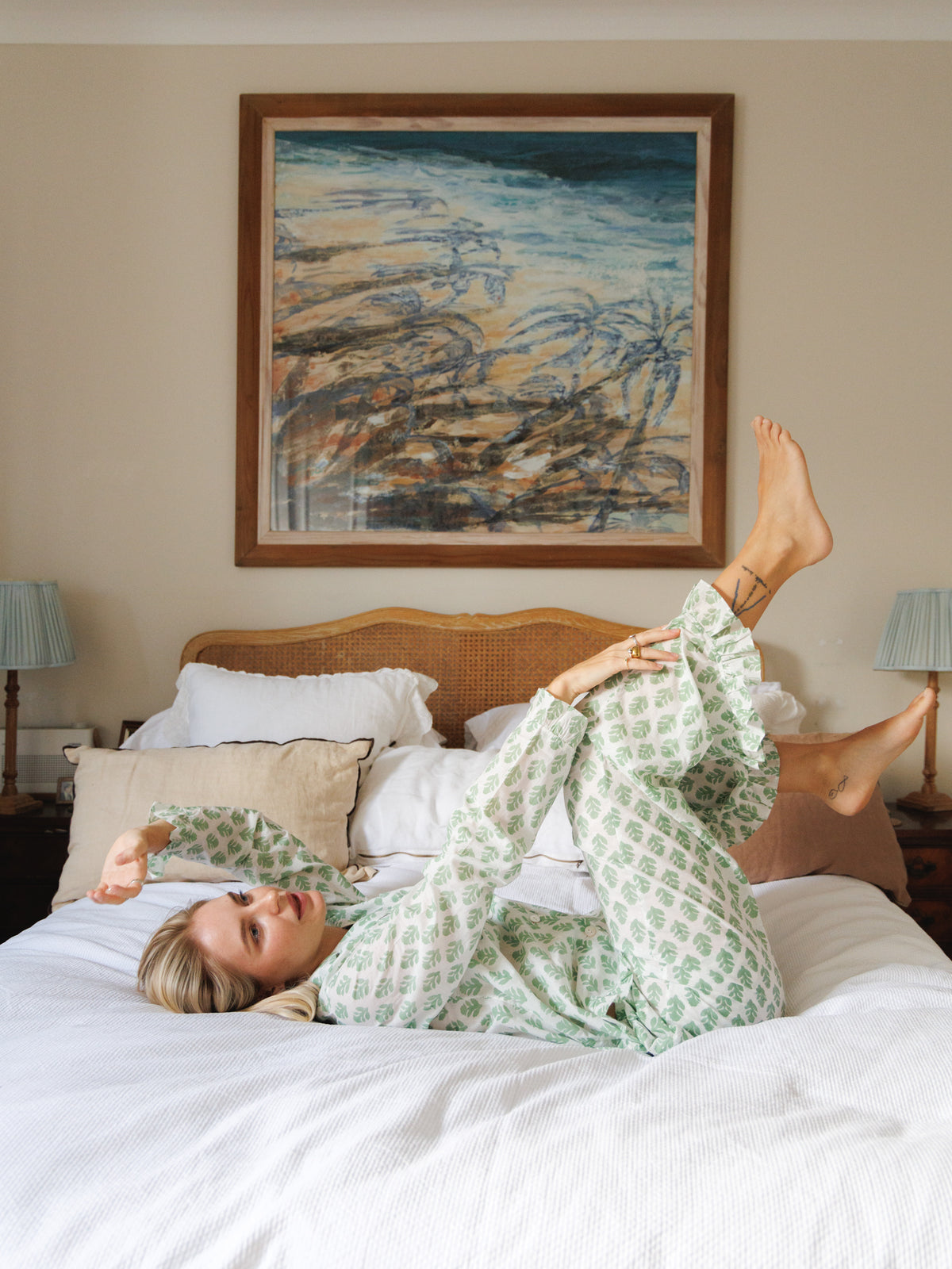 The Bella Pyjama Long Sleeve Bottoms - Green