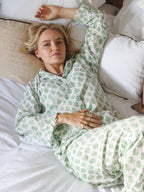 The Bella Pyjama Long Sleeve Top - Green