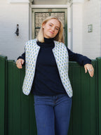 Green Flower Quilted Waistcoat