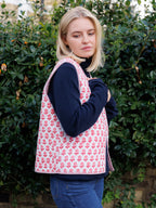 Pink Flower Quilted Waistcoat