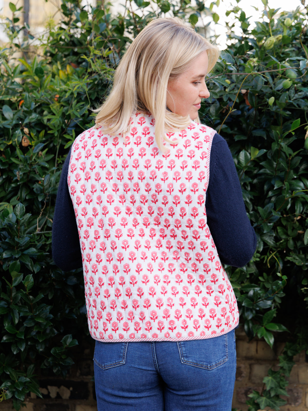 Pink Flower Quilted Waistcoat