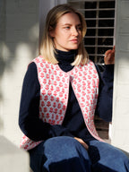 Pink Flower Quilted Waistcoat