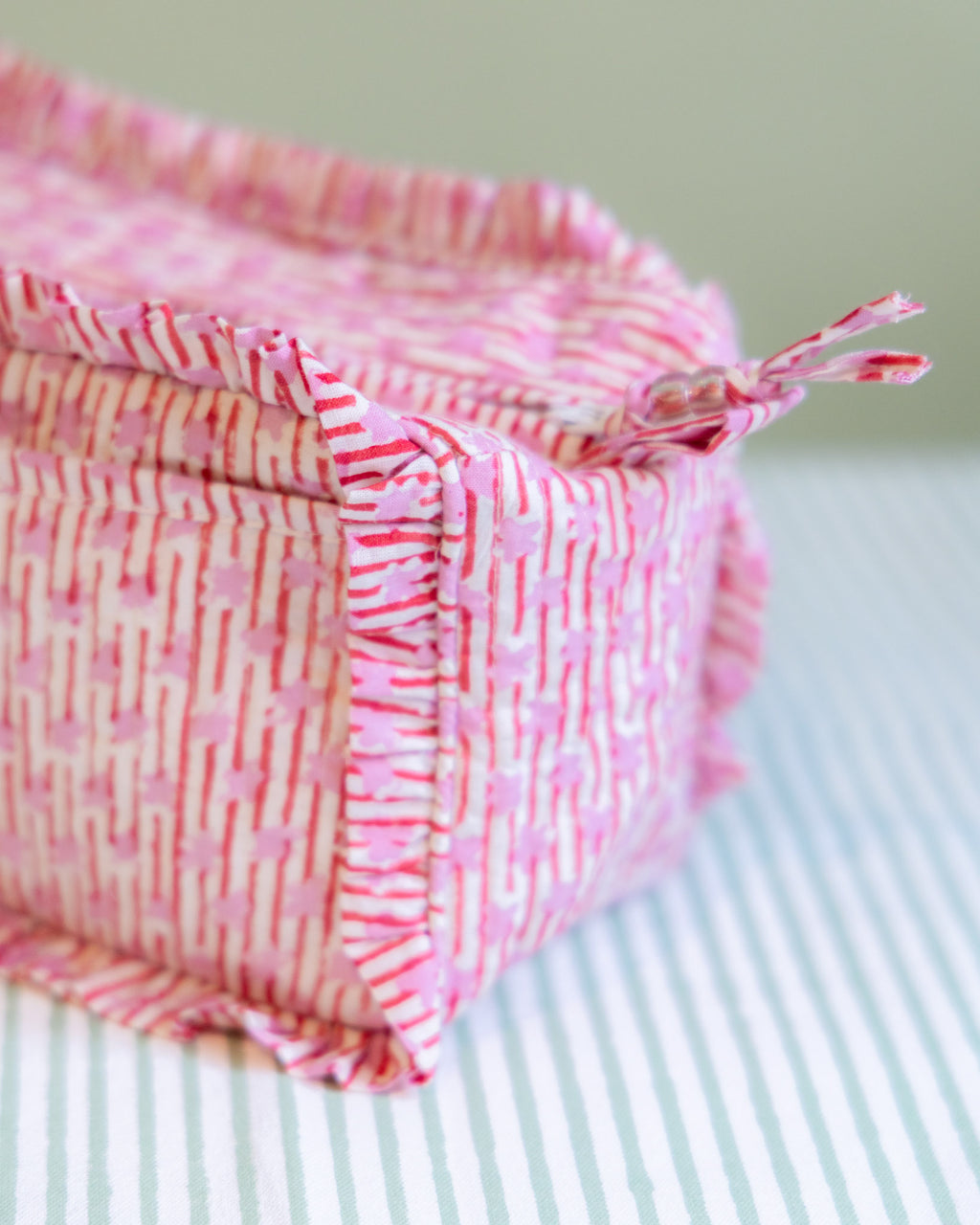 Quilted Washbag - Red Star