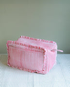 Quilted Washbag - Pink Stripe