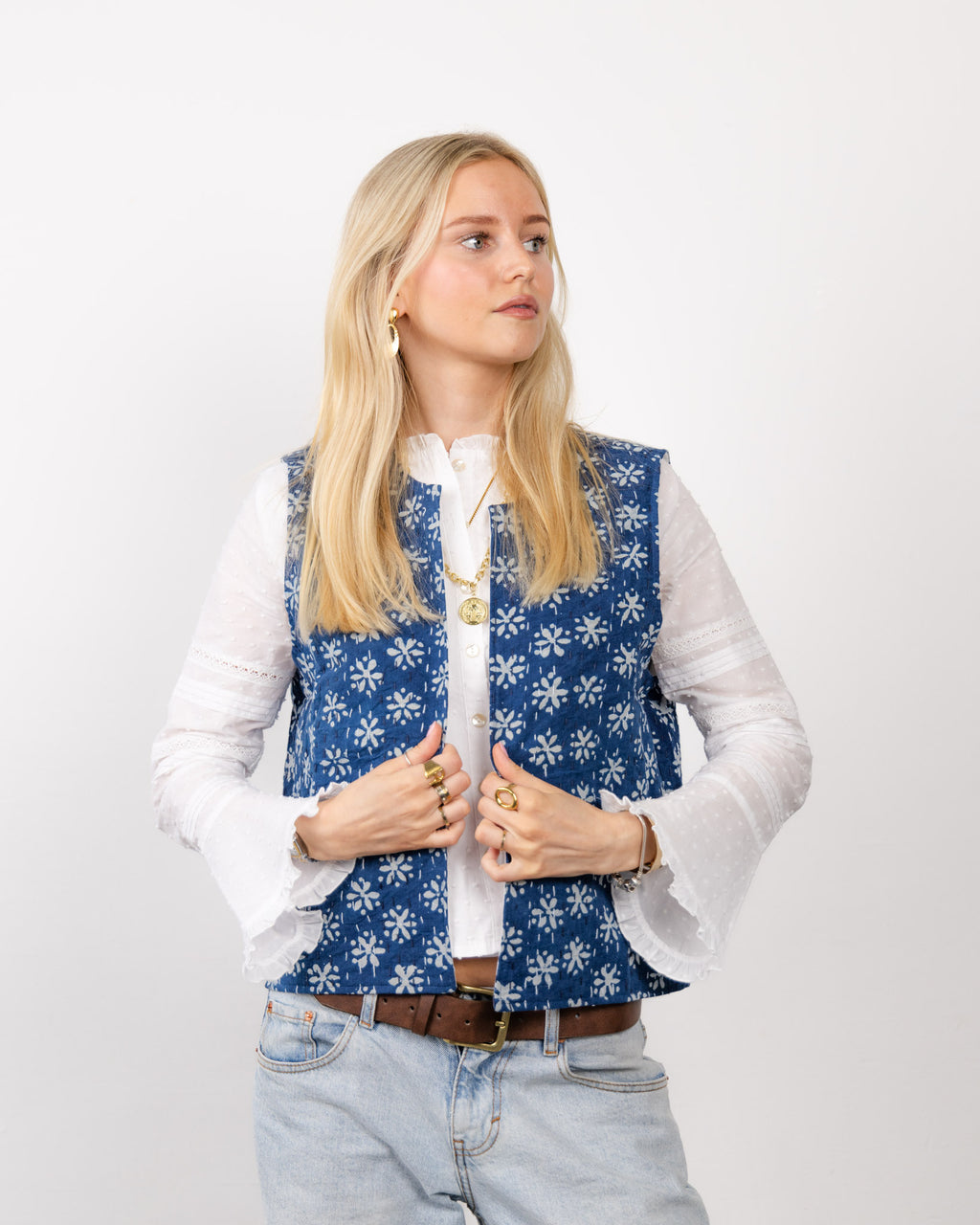 Indigo Flower Waistcoat