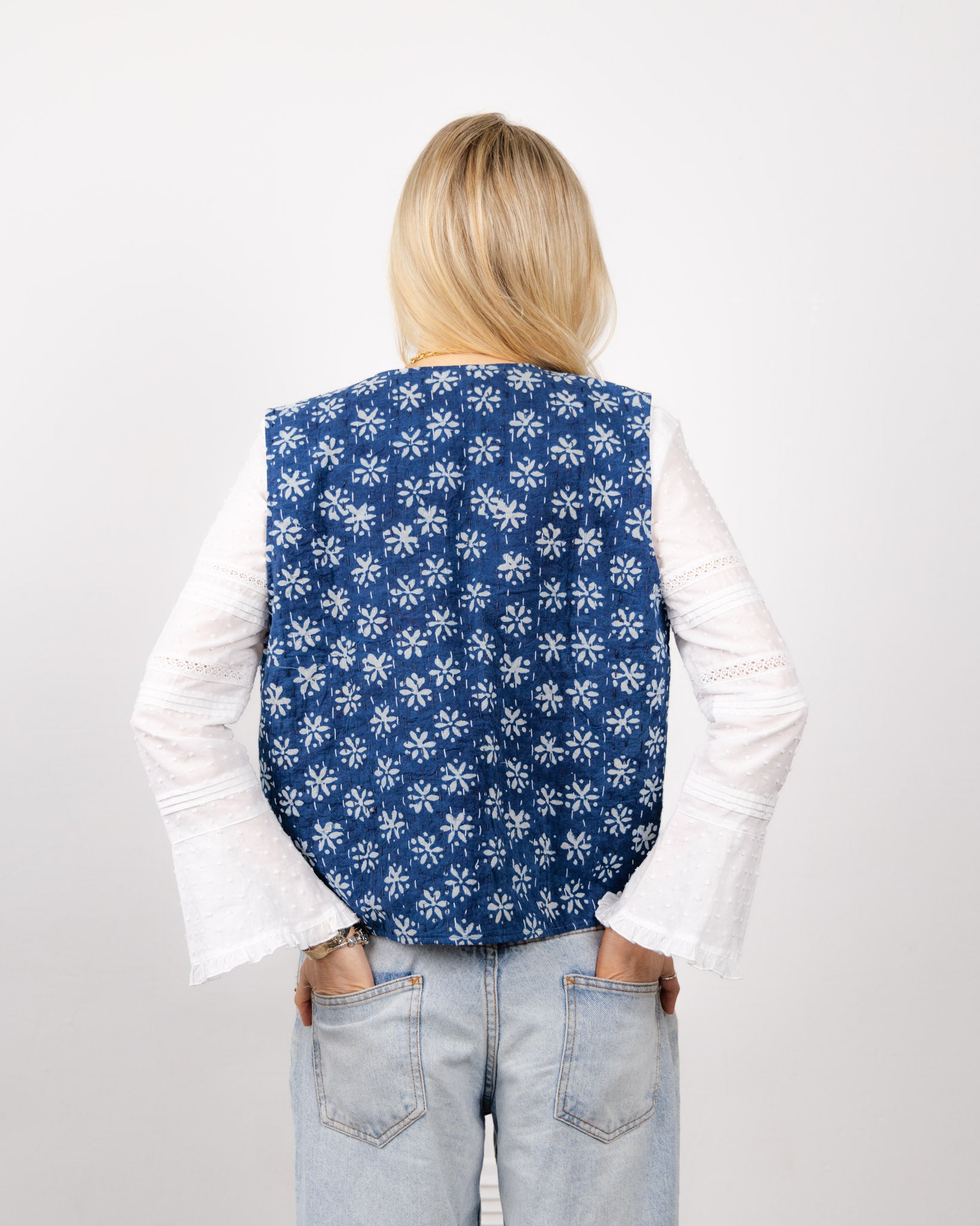 Indigo Flower Waistcoat