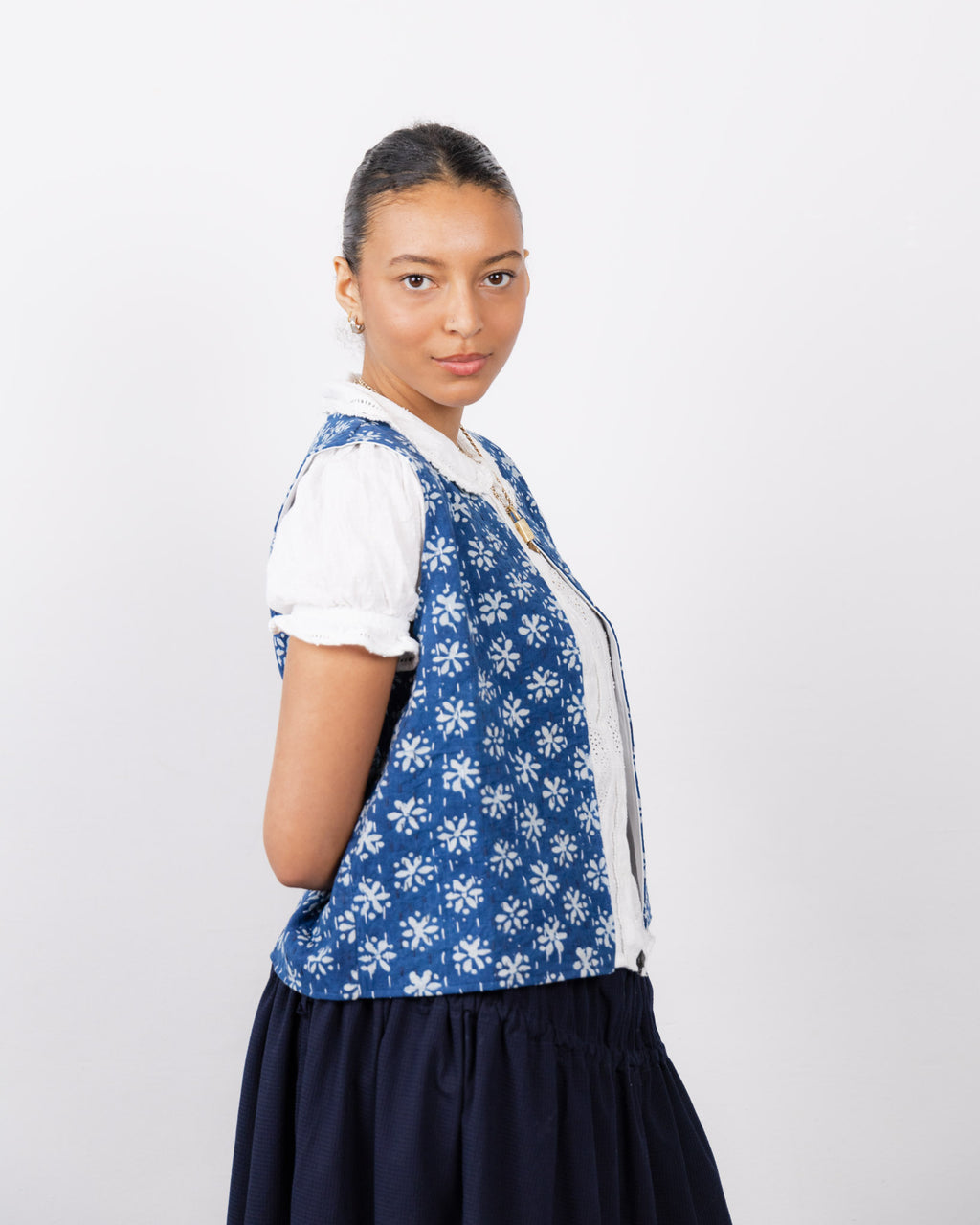 Indigo Flower Waistcoat