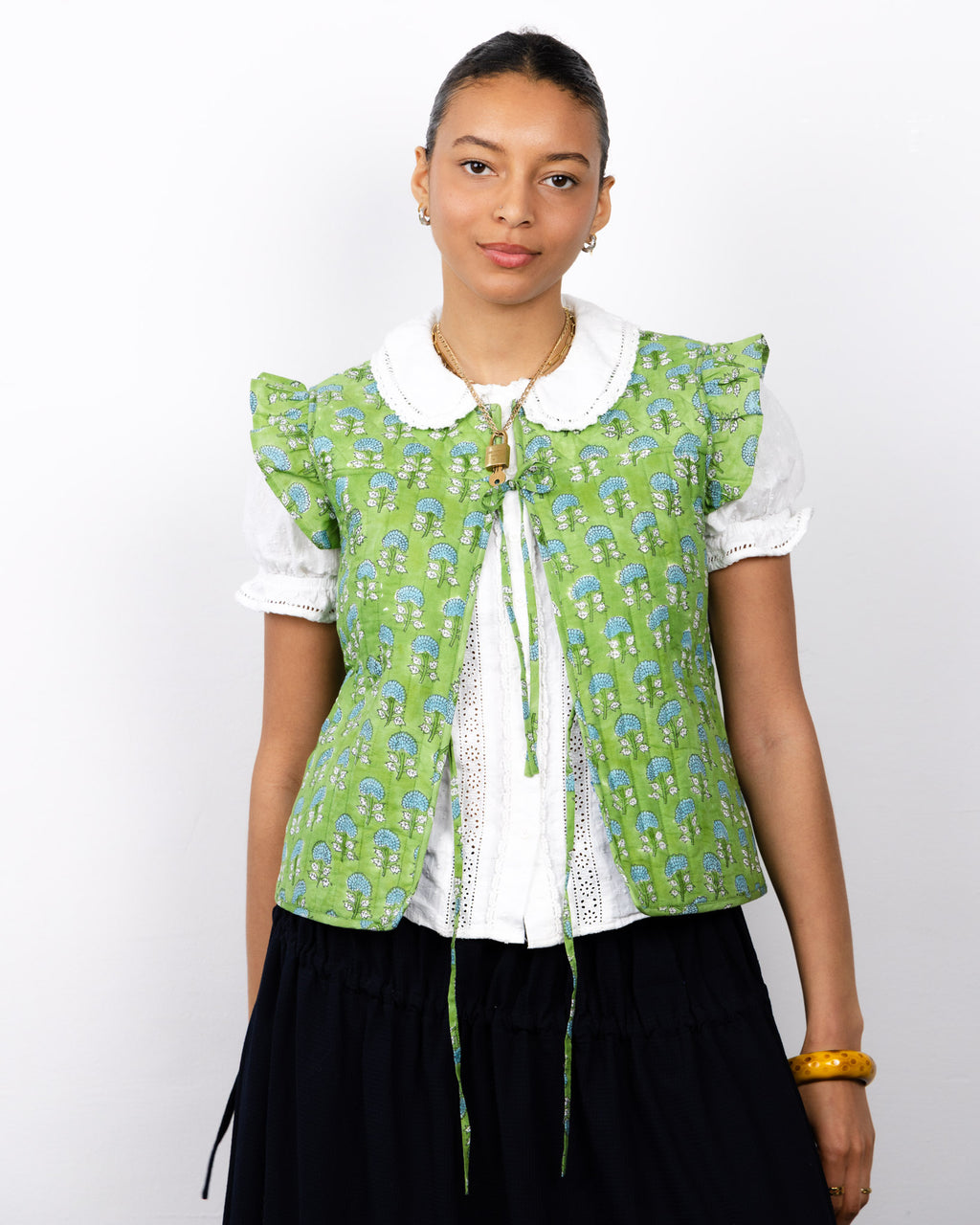 Cesca Quilted Waistcoat - Green