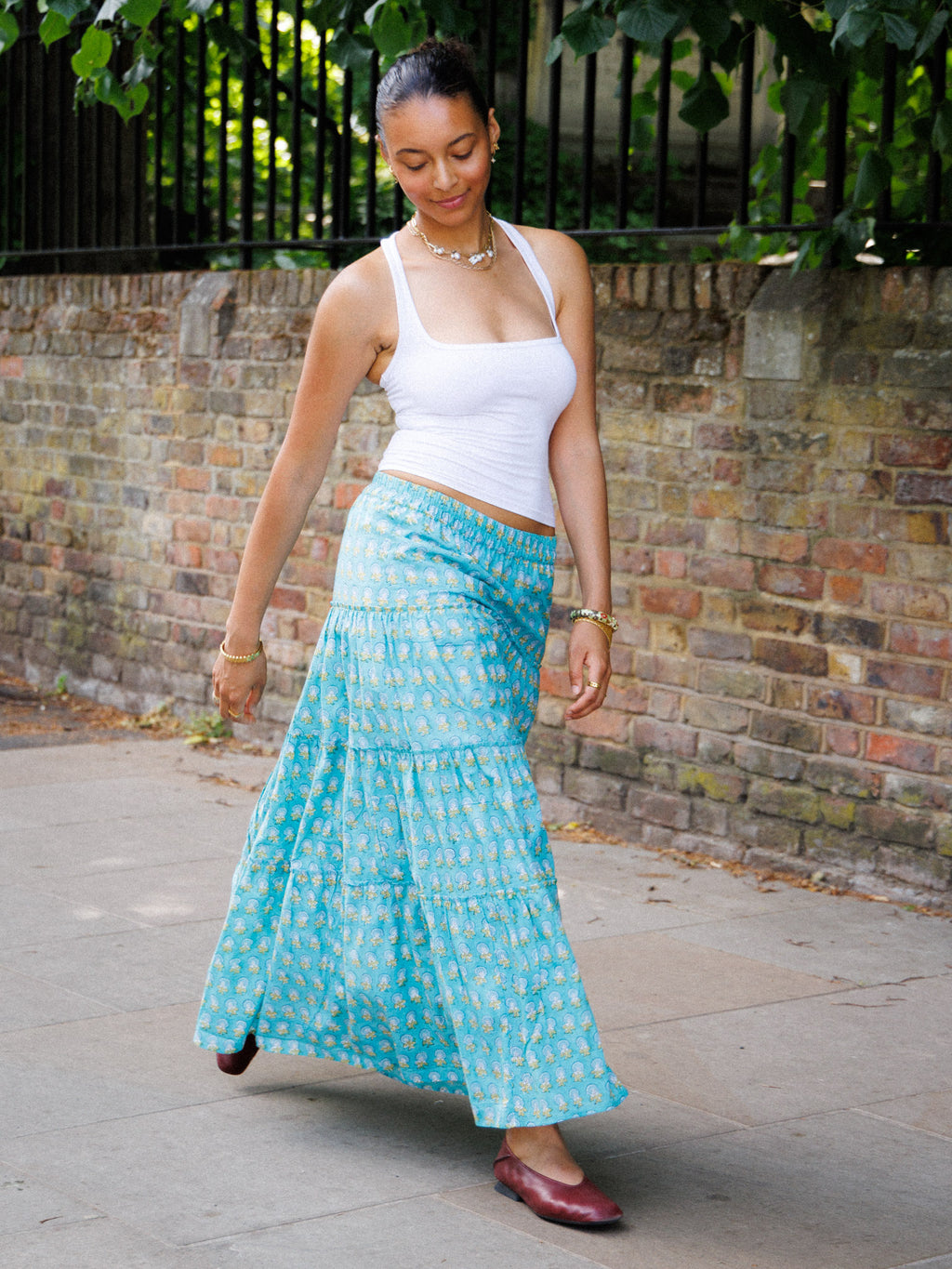 The Tilly Maxi Skirt - Aqua
