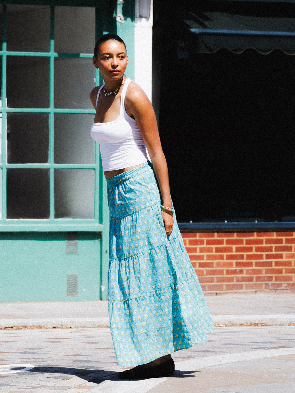 The Tilly Maxi Skirt - Aqua