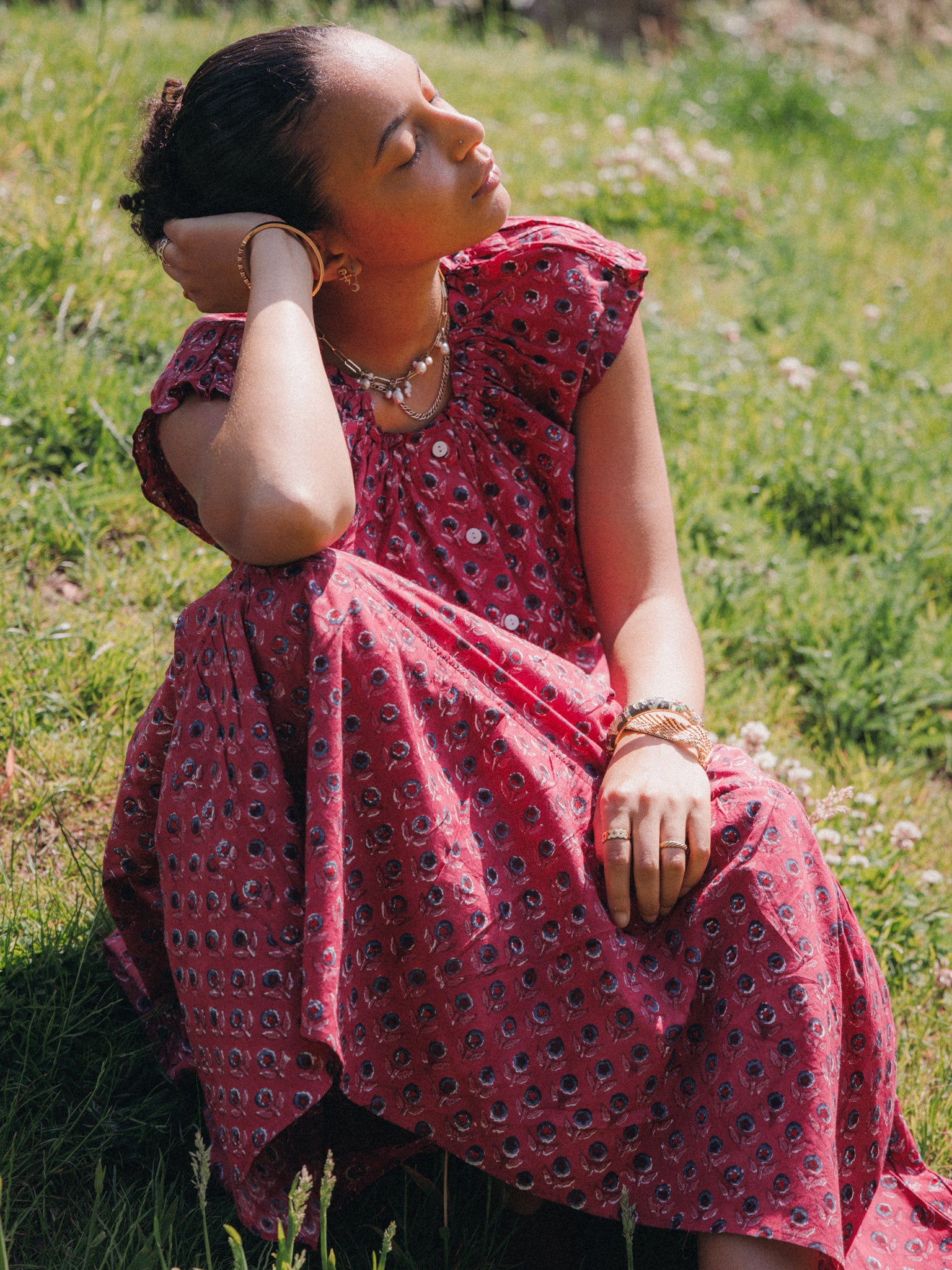The Tilly Maxi Skirt - Raspberry
