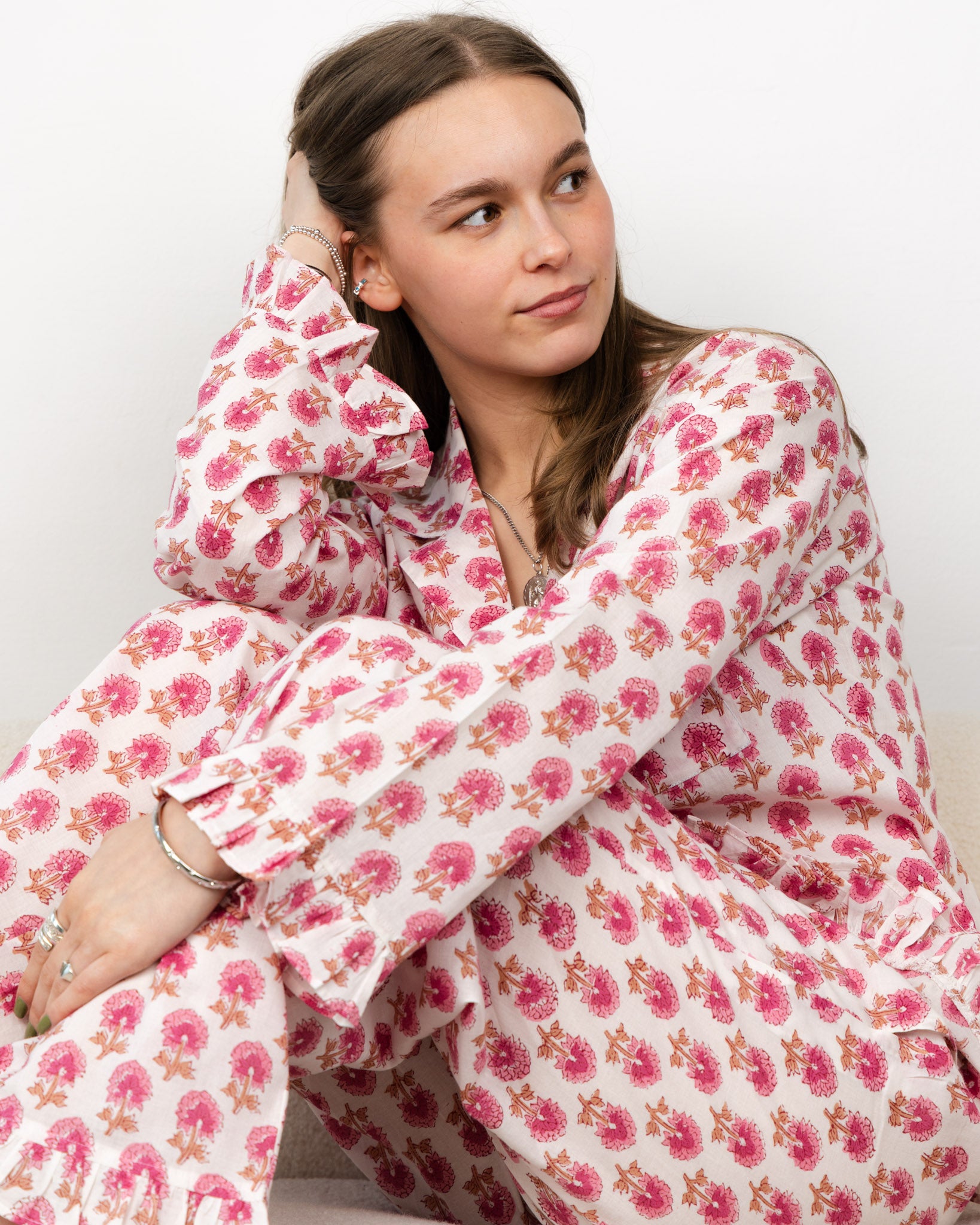 The Bella Pyjama Long Sleeve Top - Pink