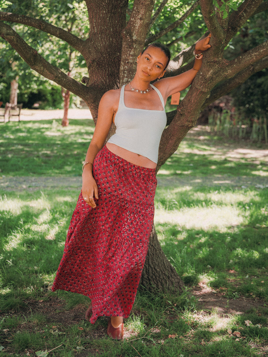 The Tilly Maxi Skirt - Raspberry