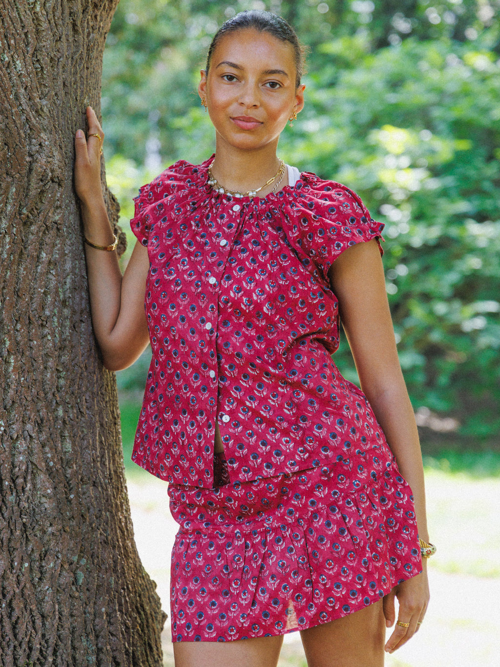 The Tilly Mini Skirt - Raspberry