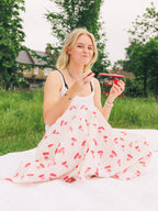 The Tilly Maxi Skirt - Red & White
