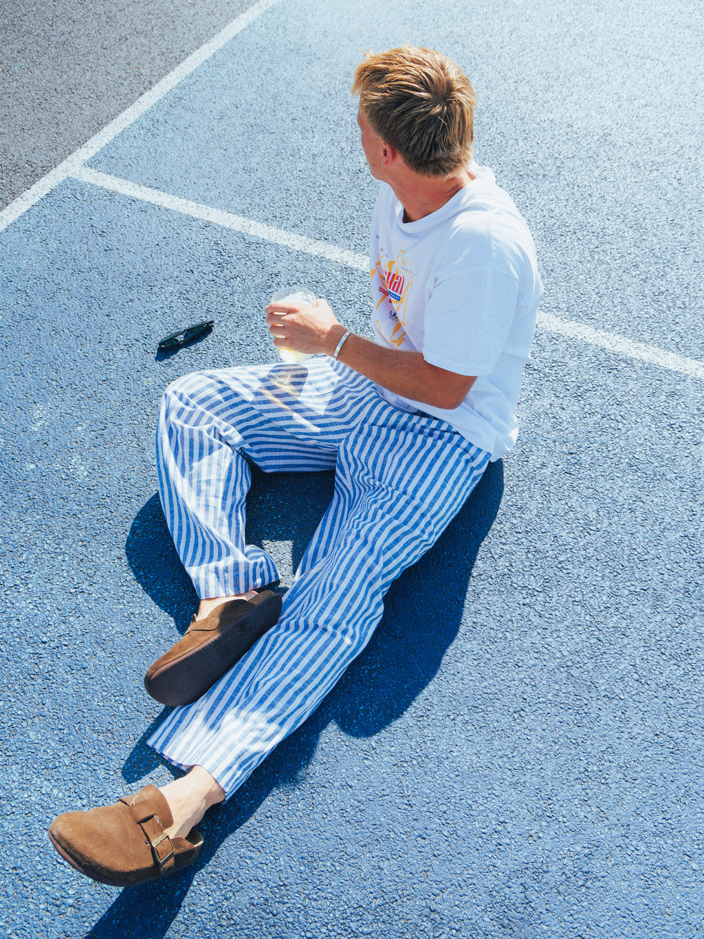 Handloom Trousers - Blue Stripe