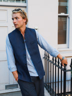Nehru Gilet - Navy