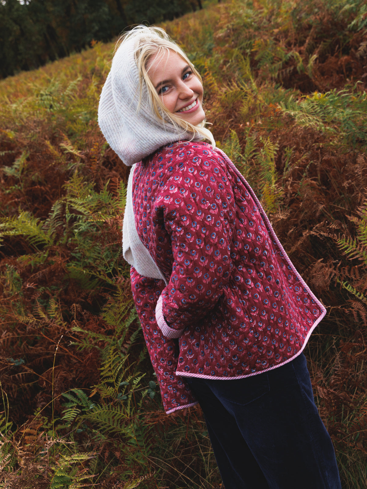 The Raspberry Quilted Jacket