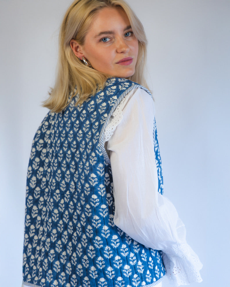 Indigo Quilted Waistcoat