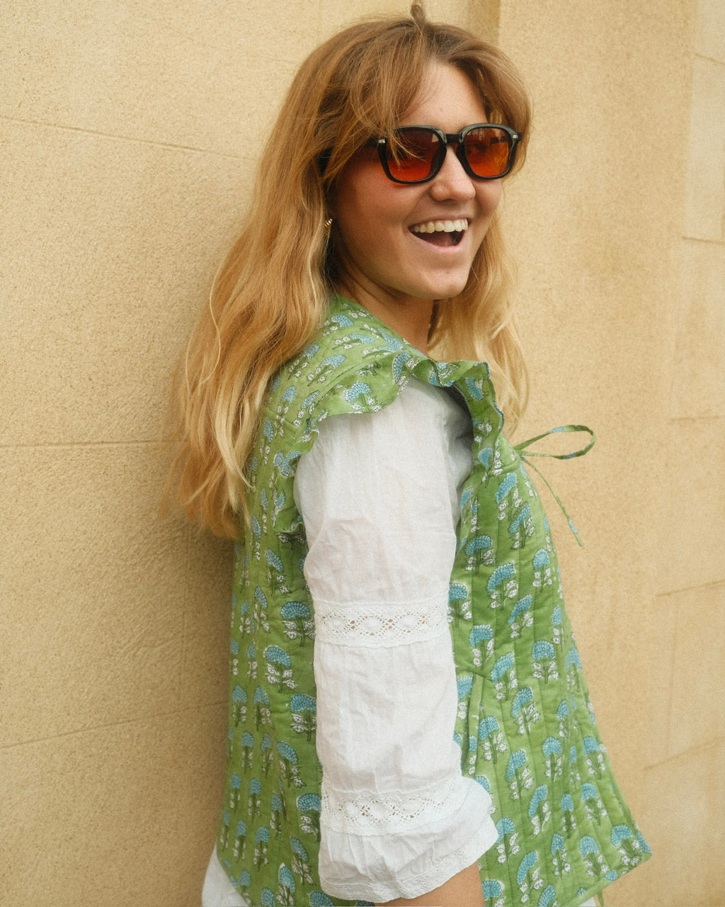Cesca Quilted Waistcoat - Green