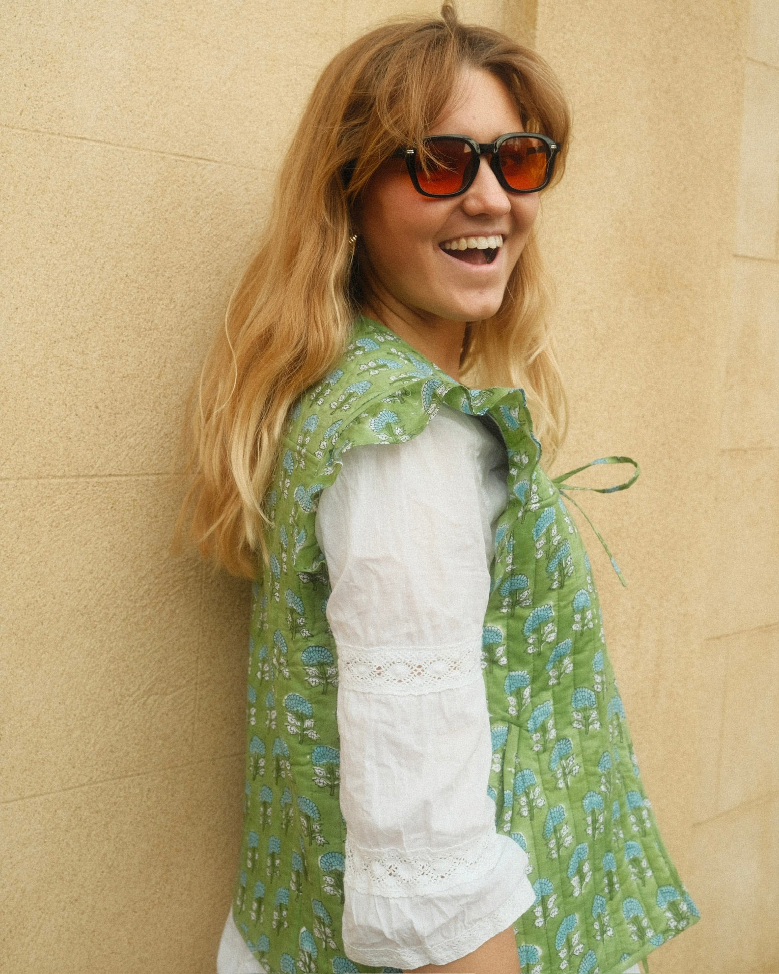 Cesca Quilted Waistcoat - Green