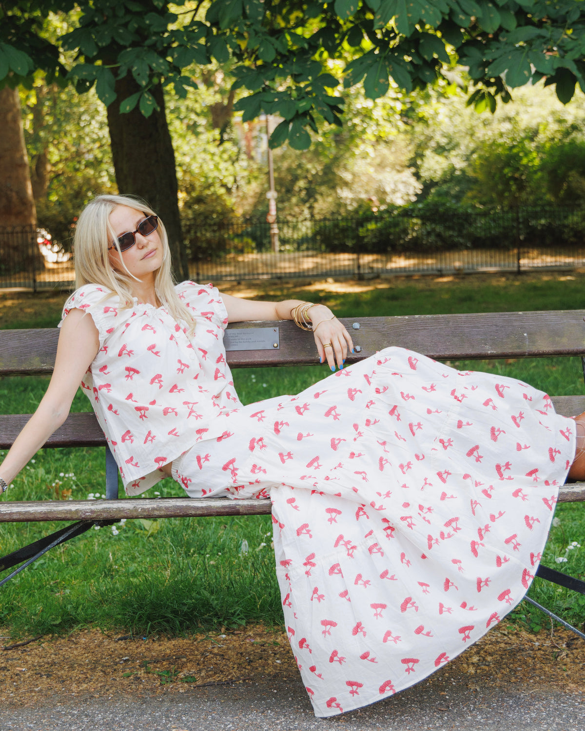 The Tilly Maxi Skirt - Red & White