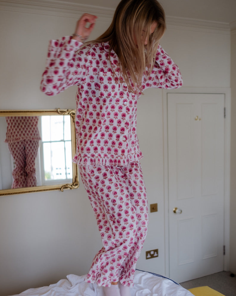 The Bella Pyjama Long Sleeve Bottoms - Pink