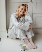 The Bella Pyjama Long Sleeve Bottoms - Teal Stripe