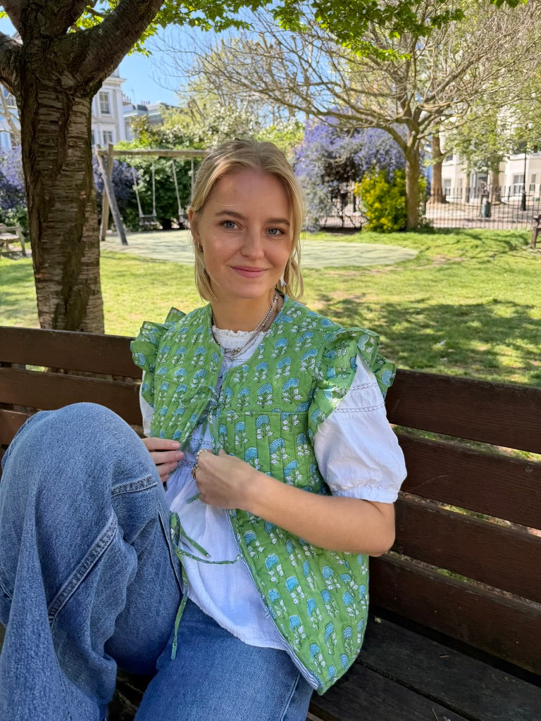 Cesca Quilted Waistcoat - Green