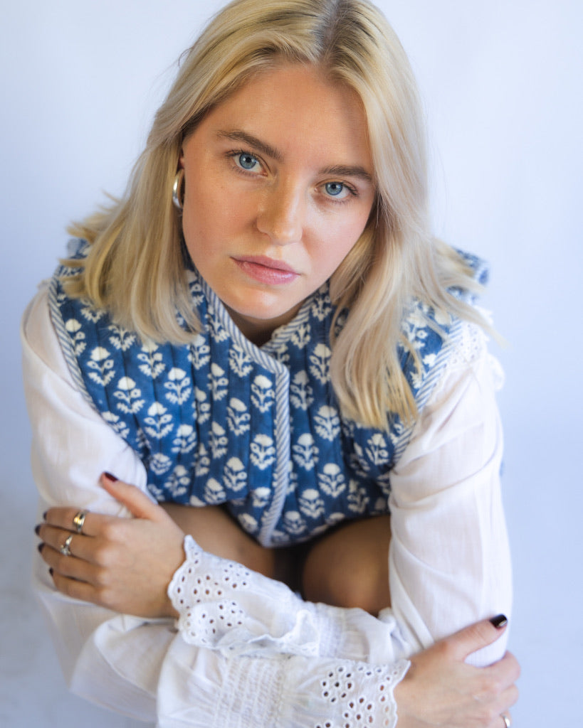 Indigo Quilted Waistcoat