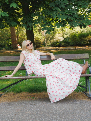 The Tilly Maxi Skirt - Red & White