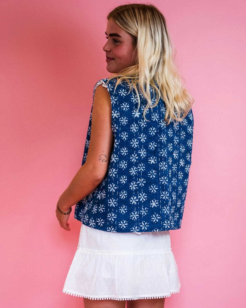 Indigo Flower Waistcoat