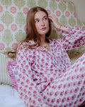 The Bella Pyjama Long Sleeve Top - Pink