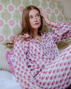 The Bella Pyjama Long Sleeve Top - Pink