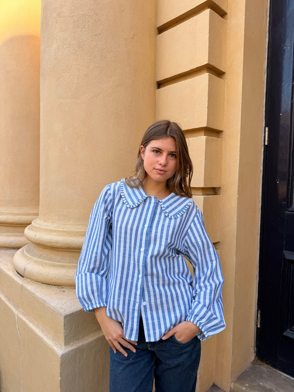 The Claire Shirt - Blue Stripe