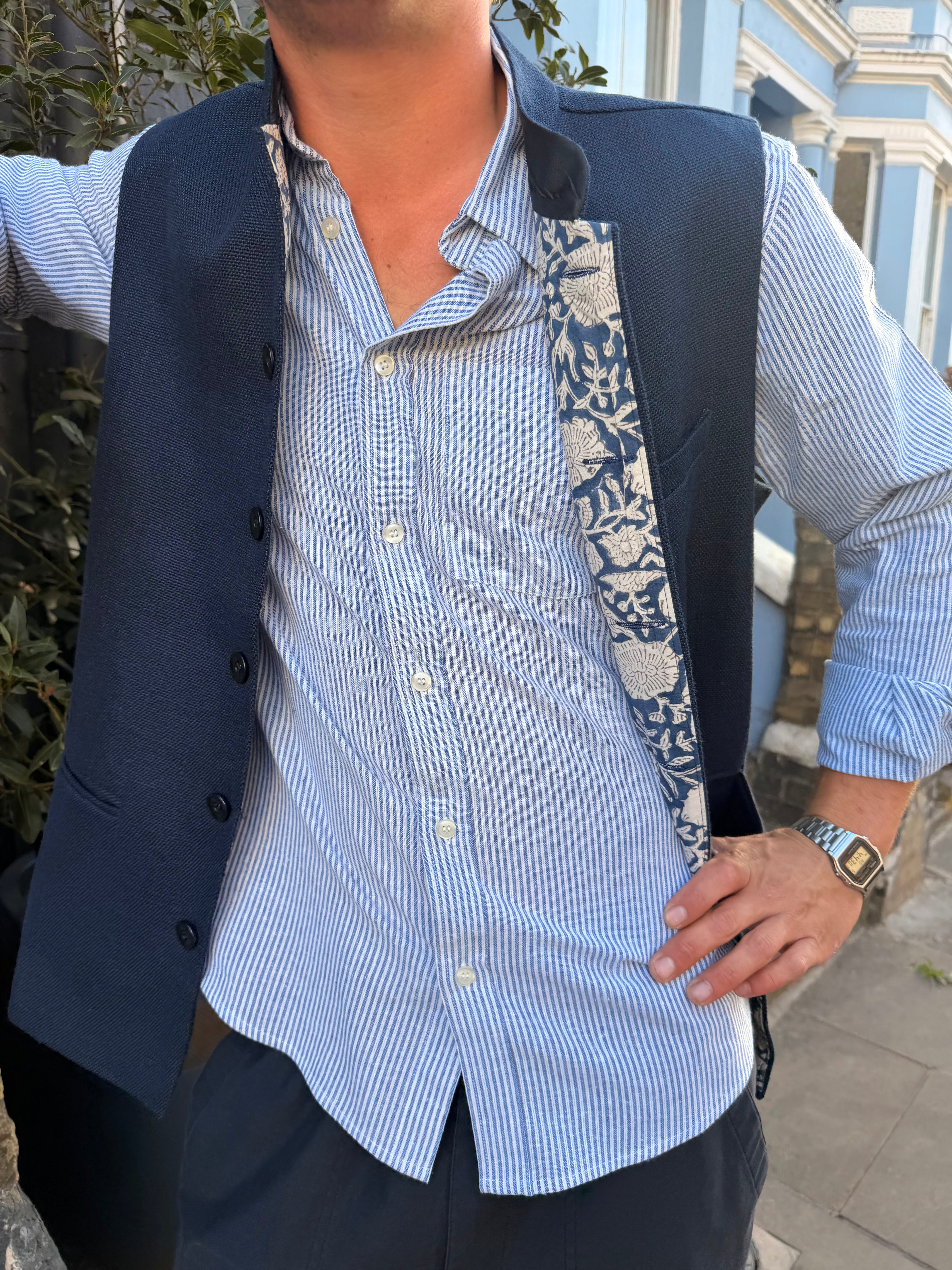 Nehru Gilet - Navy