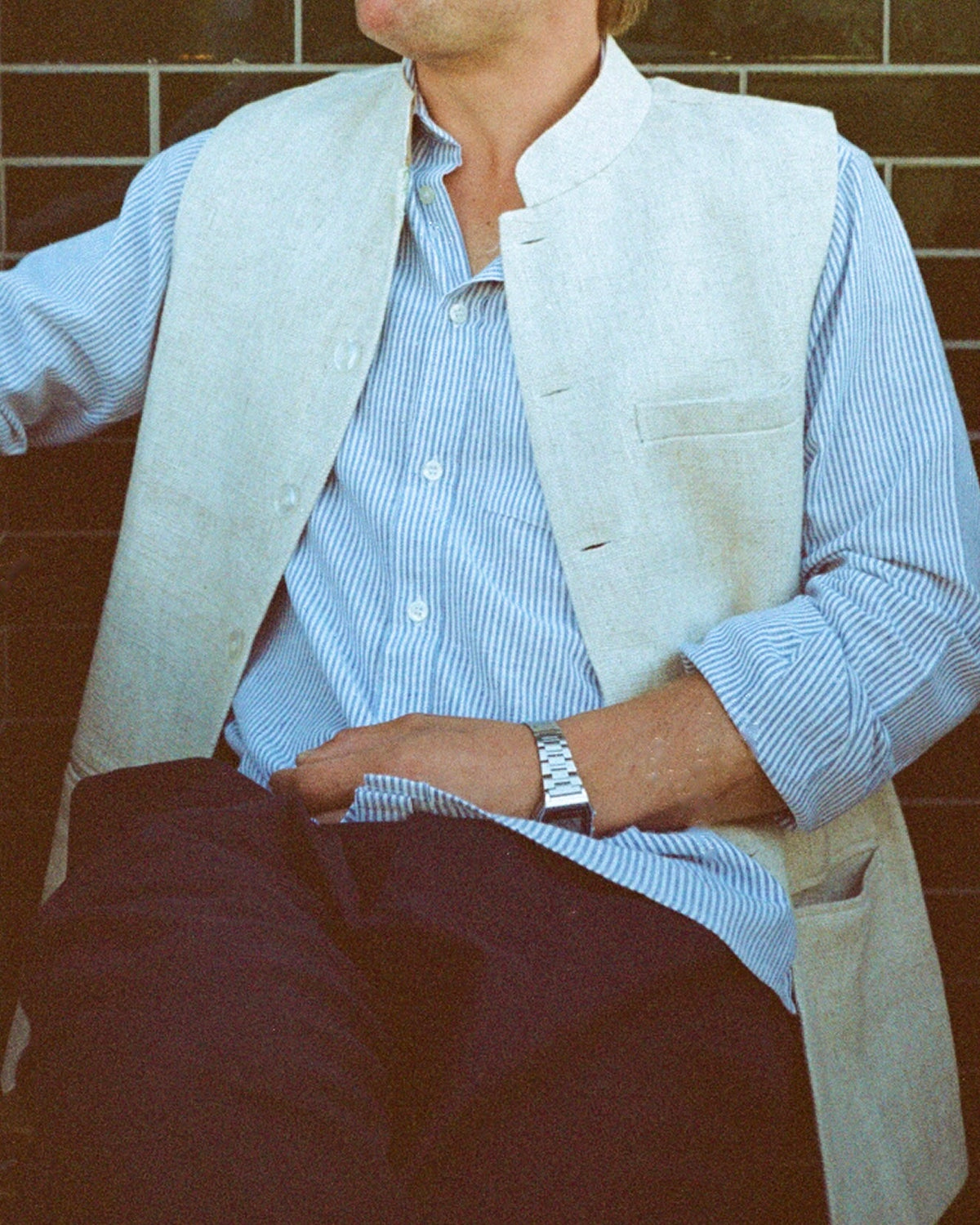 Nehru Gilet - Sand