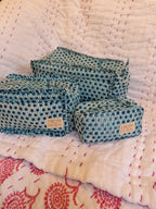 Quilted Washbag - Blue Star