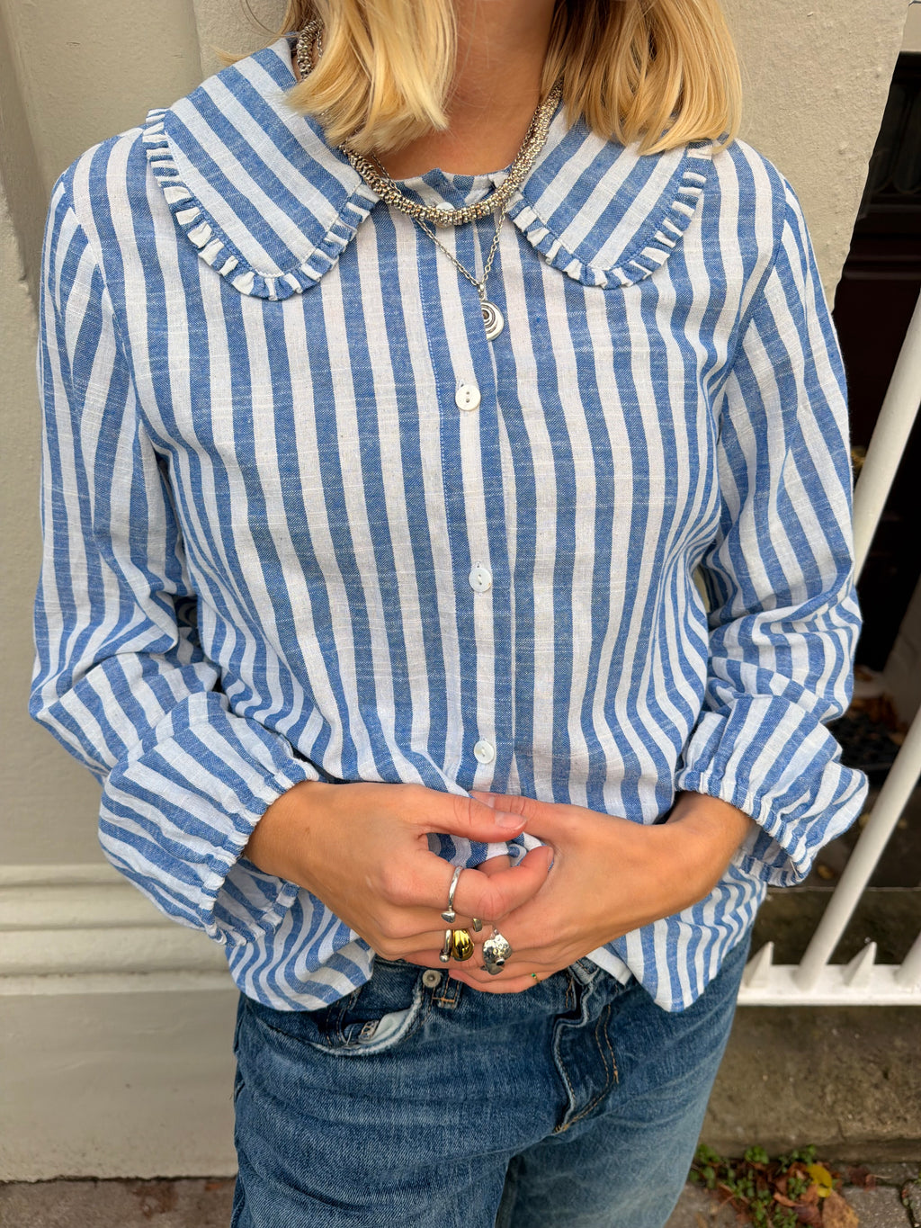 The Claire Shirt - Blue Stripe