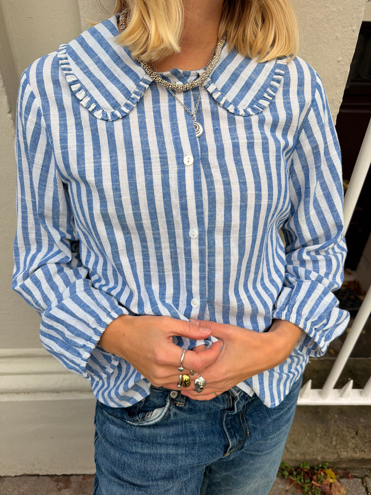 The Claire Shirt - Blue Stripe
