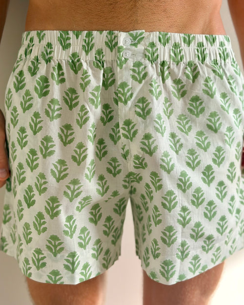 Boxer Shorts - Green and White